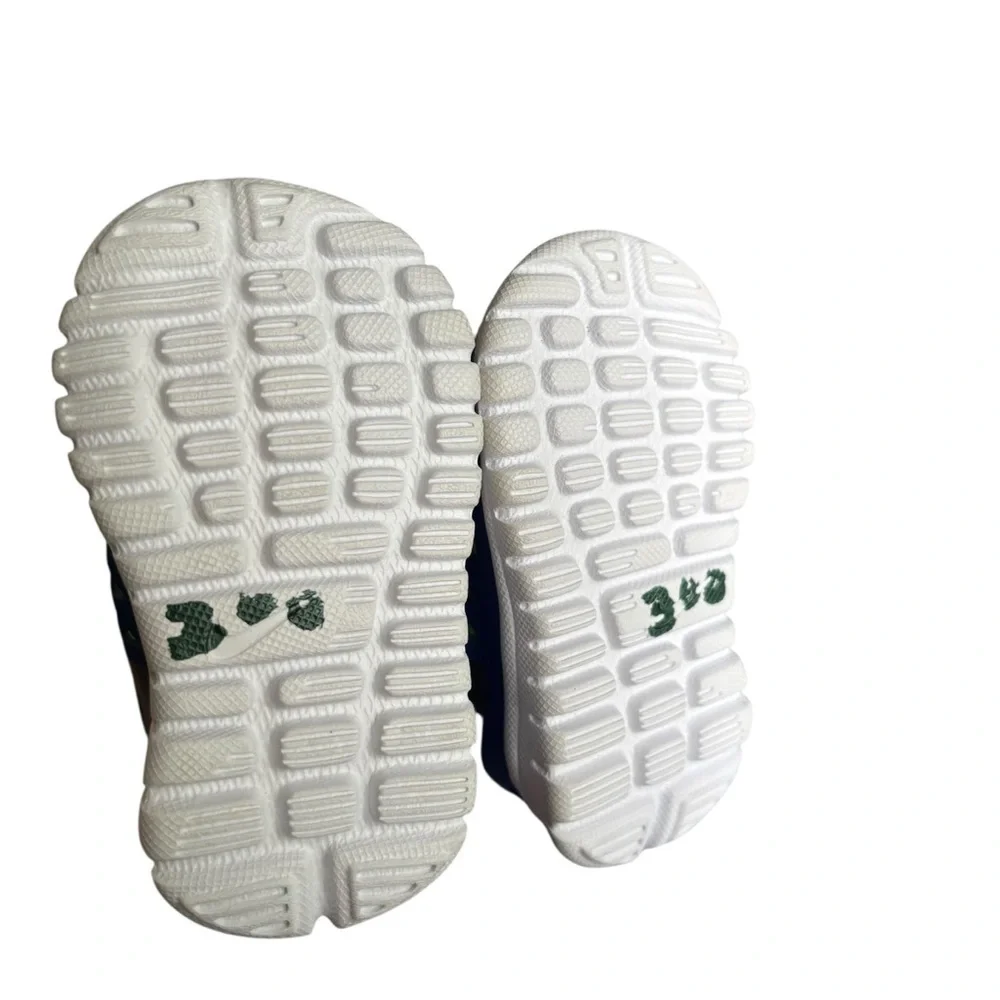 Nike Blue and Green Sneakers with Velcro Strap and Breathable Design